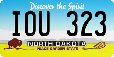 ND license plate IOU323
