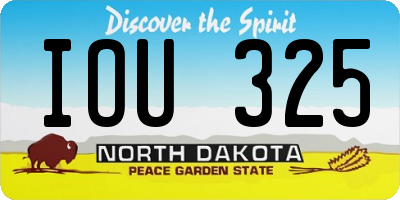 ND license plate IOU325