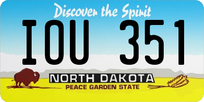 ND license plate IOU351