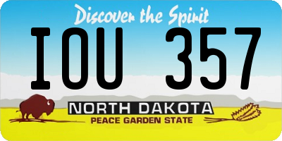 ND license plate IOU357