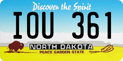 ND license plate IOU361