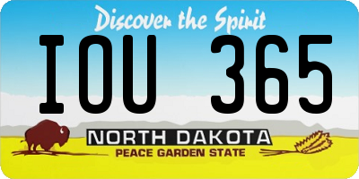 ND license plate IOU365