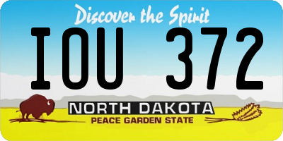 ND license plate IOU372