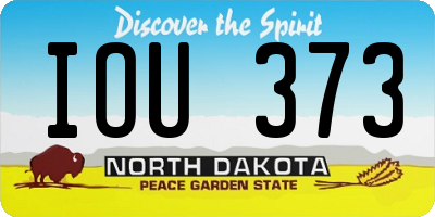 ND license plate IOU373