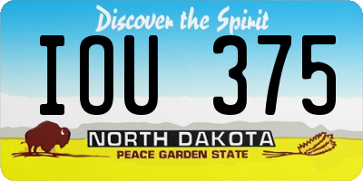 ND license plate IOU375