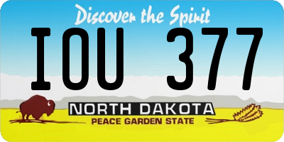 ND license plate IOU377