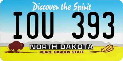 ND license plate IOU393