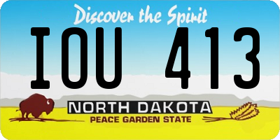 ND license plate IOU413