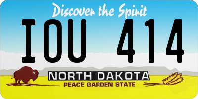 ND license plate IOU414