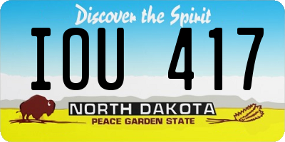 ND license plate IOU417