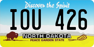 ND license plate IOU426