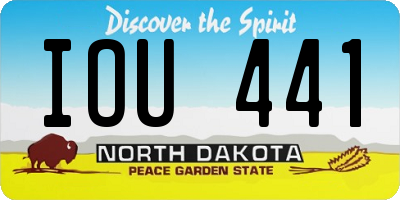 ND license plate IOU441