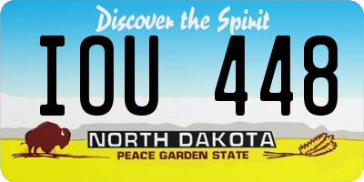 ND license plate IOU448