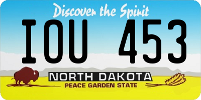 ND license plate IOU453