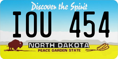 ND license plate IOU454