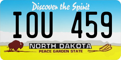 ND license plate IOU459