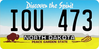 ND license plate IOU473