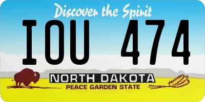 ND license plate IOU474