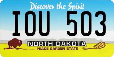 ND license plate IOU503
