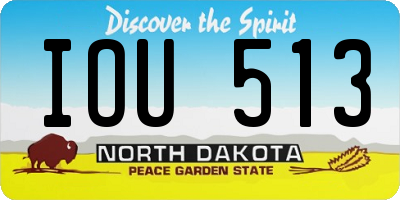 ND license plate IOU513
