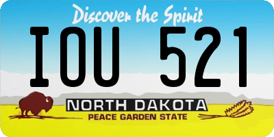 ND license plate IOU521
