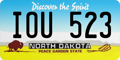 ND license plate IOU523