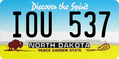 ND license plate IOU537
