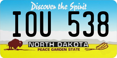 ND license plate IOU538