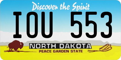 ND license plate IOU553