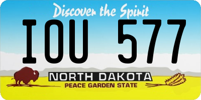 ND license plate IOU577