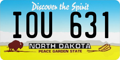 ND license plate IOU631