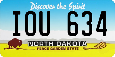 ND license plate IOU634