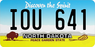 ND license plate IOU641