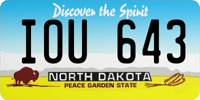 ND license plate IOU643