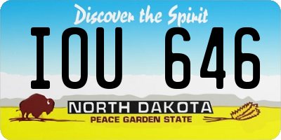ND license plate IOU646