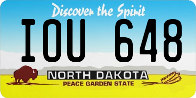 ND license plate IOU648