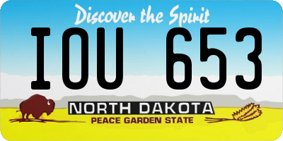 ND license plate IOU653