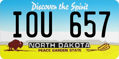 ND license plate IOU657