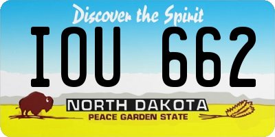 ND license plate IOU662