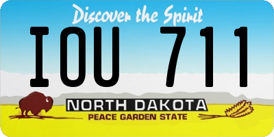 ND license plate IOU711
