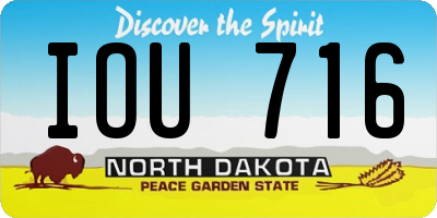 ND license plate IOU716