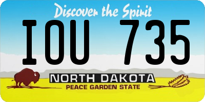 ND license plate IOU735