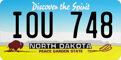 ND license plate IOU748