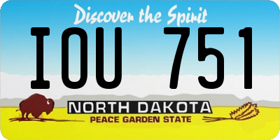 ND license plate IOU751