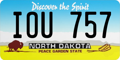 ND license plate IOU757