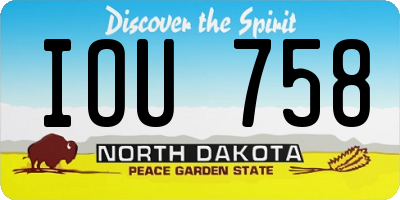 ND license plate IOU758