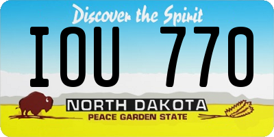 ND license plate IOU770