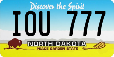 ND license plate IOU777