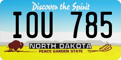 ND license plate IOU785