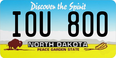 ND license plate IOU800